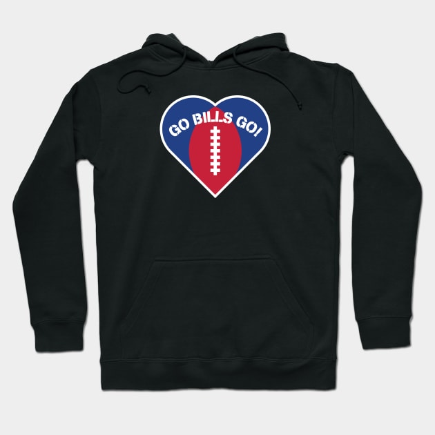 Heart Shaped Buffalo Bills Hoodie by Rad Love